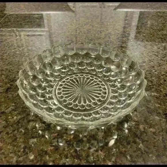Vintage Anchor Hocking Depression Glass Bowl Clear Bubble Pattern - Picture 1 of 7
